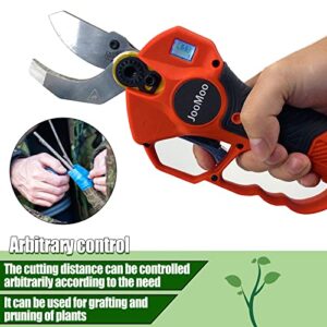 JooMoo Electric Pruning Shears - 25V Battery Electric Pruner with 75-inch extension rod, LCD display with anti-pinch hand function for garden pruning and grafting