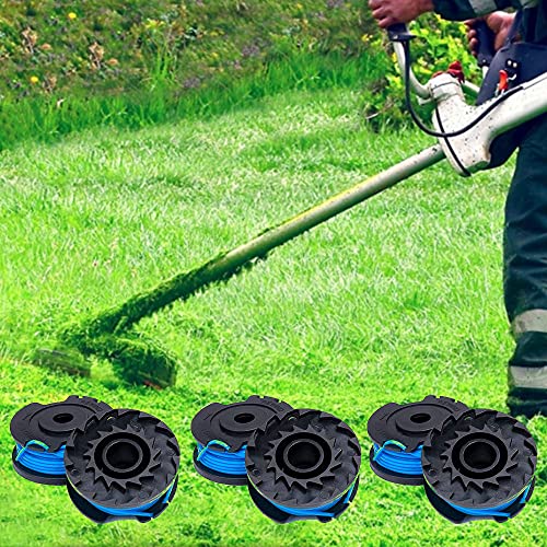 LINNNZI 7 PCS String Trimmer Strimmer Spool Line, Garden Weed Eater Spools Line Include 6 Pack String Trimmer Line + Spool Cap 24V 40V 80V for Greenworks 21222A 21602 21062 21132 21342 2100302