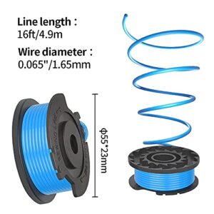 LINNNZI 7 PCS String Trimmer Strimmer Spool Line, Garden Weed Eater Spools Line Include 6 Pack String Trimmer Line + Spool Cap 24V 40V 80V for Greenworks 21222A 21602 21062 21132 21342 2100302