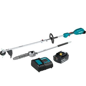Makita XUX02SM1X4 18V LXT Lithium-Ion Brushless Cordless Couple Shaft Power Head Kit With 13" String Trimmer & 10" Pole Saw Attachments (4.0Ah)