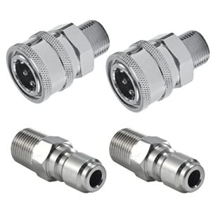 raincovo pressure washer quick connect 3/8 inch, pressure washer fittings, adapter set, 4 pieces