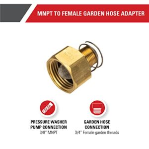 Simpson Cleaning 7100355 Replacement 3/4-Inch Female Garden Hose for Pressure Washer Pumps, 3/8-Inch MNPT, Gold