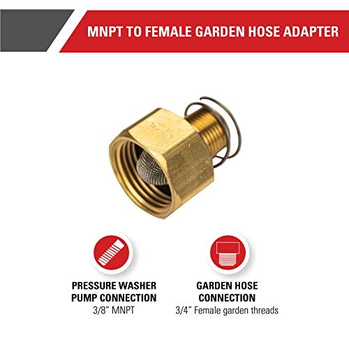 Simpson Cleaning 7100355 Replacement 3/4-Inch Female Garden Hose for Pressure Washer Pumps, 3/8-Inch MNPT, Gold