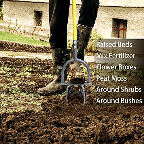 Jardineer Hand Tiller Garden Claw, Garden Twist Tiller Heavy Duty, Manual Soil Tiller for Flower Box and Raised Bed