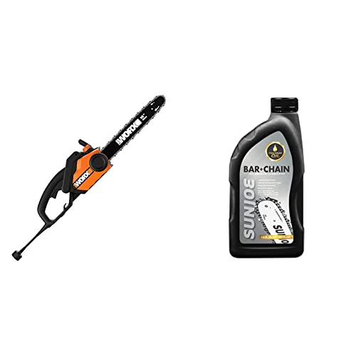 WORX WG303.1 14.5 Amp 16" Electric Chainsaw & Sun Joe SWJ-OIL Premium Bar, 1-Quart