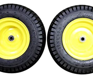 (Set of 2) 16x6.50-8 Tires & Wheels 4 Ply for Lawn & Garden Mower Turf Tires .75" Bearing. (Because we supply a precision ball bearing the shaft must be clean and straight for them to fit properly)