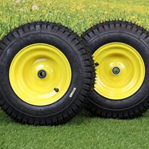 (Set of 2) 16x6.50-8 Tires & Wheels 4 Ply for Lawn & Garden Mower Turf Tires .75" Bearing. (Because we supply a precision ball bearing the shaft must be clean and straight for them to fit properly)