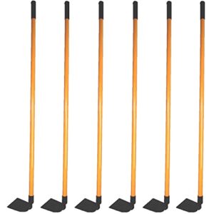 ashman garden hoe (6 pack)– sturdy hand tiller – heavy duty blade for digging, loosening soil, and weeding – rubber grip handle for a strong hold – rust resistant build.