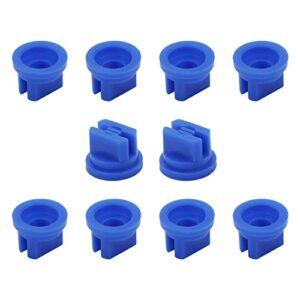 yinpecly 10pcs flat fan spray tip 110 degree plastic nozzle for agricultural, cleaning, cooling blue tone