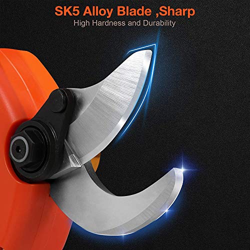 OUPINLH Electric Pruning Shears with 2PCS 21V Lithium Battery 2000mAh,1.2Inch(30mm) Cutting Diameter Cordless Battery Powered Pruner with LCD Display for Garden Branch,6-8 Working Hours