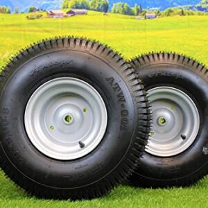 (Set of 2) 20x8.00-8 Tires & Wheels 4 Ply for Lawn & Garden Mower Turf Tires w/Keyed Hub Wheel (Compatible with Husqvarna)