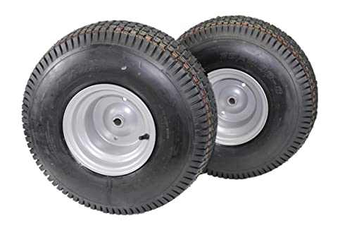 (Set of 2) 20x8.00-8 Tires & Wheels 4 Ply for Lawn & Garden Mower Turf Tires w/Keyed Hub Wheel (Compatible with Husqvarna)