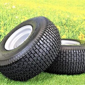 (Set of 2) 20x8.00-8 Tires & Wheels 4 Ply for Lawn & Garden Mower Turf Tires w/Keyed Hub Wheel (Compatible with Husqvarna)