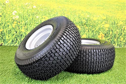 (Set of 2) 20x8.00-8 Tires & Wheels 4 Ply for Lawn & Garden Mower Turf Tires w/Keyed Hub Wheel (Compatible with Husqvarna)