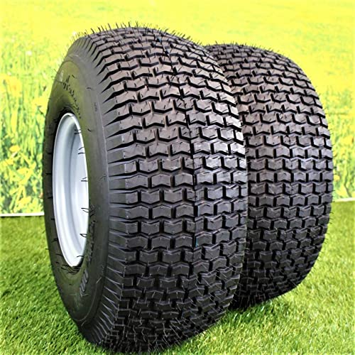 (Set of 2) 20x8.00-8 Tires & Wheels 4 Ply for Lawn & Garden Mower Turf Tires w/Keyed Hub Wheel (Compatible with Husqvarna)