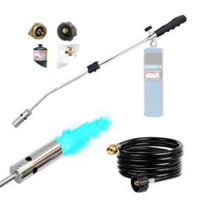 weed burner propane torch kit ，10 ft gas tank conversion hose， portable outdoor lawn and garden torch