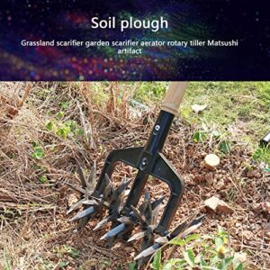 Kakasi Grass Loose Soil waresGardening Rotary Tiller,Manual Cultivator,Hand-Held Garden Cultivator with Detachable Tines, Reseeding Grass Or Terra Mixing(Without Pole) Tooling Tools