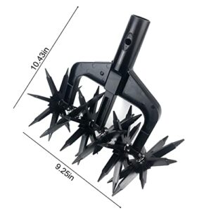 Kakasi Grass Loose Soil waresGardening Rotary Tiller,Manual Cultivator,Hand-Held Garden Cultivator with Detachable Tines, Reseeding Grass Or Terra Mixing(Without Pole) Tooling Tools