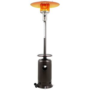 erinnyees propane patio heater, 47000 btu outdoor propane heater with drink shelf tabletop – auto shut off tilt valve – simple ignition system and wheels, gas heater for patio and garden…