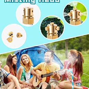 YuYo Mister Stand for Outside Patio, Portable Water Mister Outdoor 1.5FT Tubing with 3 Brass Nozzles, Standing Misting Cooling System for BBQ Patio Pool Water Playing Party