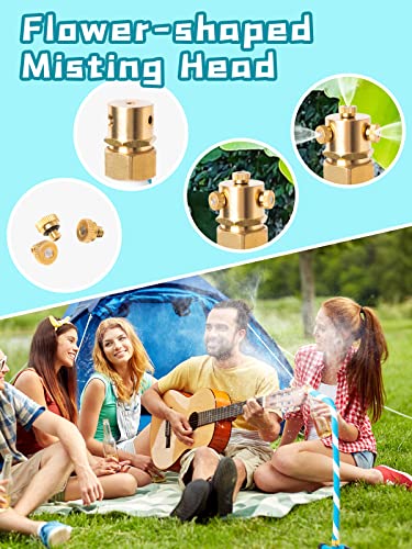 YuYo Mister Stand for Outside Patio, Portable Water Mister Outdoor 1.5FT Tubing with 3 Brass Nozzles, Standing Misting Cooling System for BBQ Patio Pool Water Playing Party