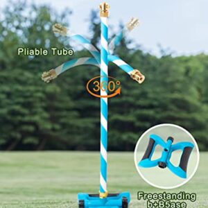 YuYo Mister Stand for Outside Patio, Portable Water Mister Outdoor 1.5FT Tubing with 3 Brass Nozzles, Standing Misting Cooling System for BBQ Patio Pool Water Playing Party