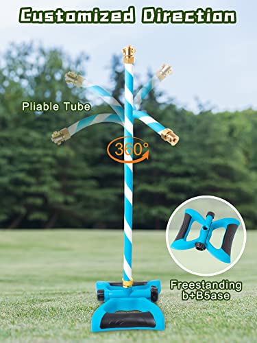 YuYo Mister Stand for Outside Patio, Portable Water Mister Outdoor 1.5FT Tubing with 3 Brass Nozzles, Standing Misting Cooling System for BBQ Patio Pool Water Playing Party