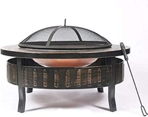 leayan garden fire pit large bonfire wood burning patio coal grill firepit for grill charcoal grill with spark screen poker with cover bbq cooking for camping backyard portable grill barbecue rack