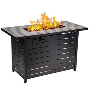 propane fire pit table, 42 inch 60,000 btu rectangular propane gas fire pits free lava rocks and electronic ignition balcony outdoortable courtyard garden fire pit terrace