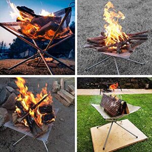 YEASQGS Portable Outdoor Camping Fire Pit Replacement Mesh Foldable Stainless Steel Mesh for Camping Backyard Garden (22" Replacement Mesh)