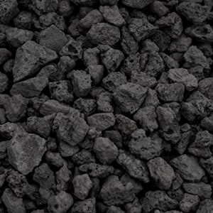 Onlyfire Black Lava Rock 10 Pounds Volcanic Lava Stones for Indoor Outdoor Fire Pits Fireplaces Gas Grill and Landscaping, 0.2-0.3 Inch