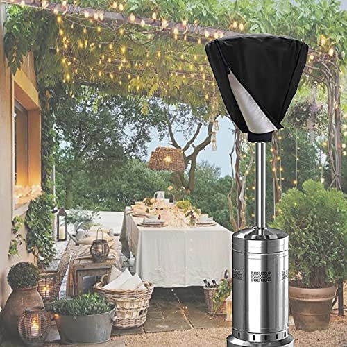 JK-GMTE Oxford Waterproof Patio Heater Cover Outdoor Round Heater Covers Head Vinyl Covers Weather Resistant Heavy Duty Heater Cover with Zipper Fabric （Top Cover Only,36"x36"x26", Black)