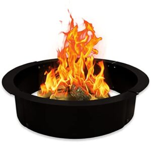 febtech fire rings for outdoors heavy duty– fire pit ring 45 inch – fire pit insert round diy fire pit liner – above or in-ground fire ring for outdoor garden patio camping bonfire