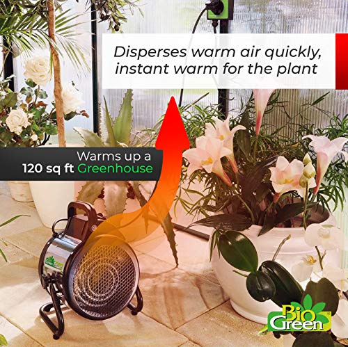 Bio Green PAL 2.0/USDT Palma Greenhouse Heater incl. Digital Thermosta, 11 x 8 x 12.5" / 280 x 195 x 315 mm