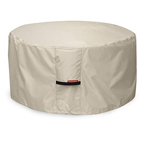 Porch Shield Fire Pit Cover - Waterproof 600D Heavy Duty Round Patio Fire Bowl Cover Beige - 32 inch