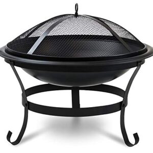 ZRSL Fire Pit, BBQ Three-Foot Grill, Fire Pits for Garden Cold-Rolled Iron Stove Body Outdoor Fire Pits are Suitable for Garden, Outdoor and Terrace. Seiko Build (Color : Black)