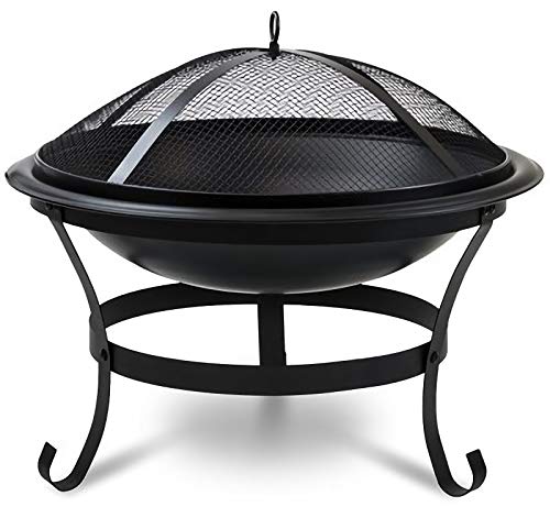 ZRSL Fire Pit, BBQ Three-Foot Grill, Fire Pits for Garden Cold-Rolled Iron Stove Body Outdoor Fire Pits are Suitable for Garden, Outdoor and Terrace. Seiko Build (Color : Black)