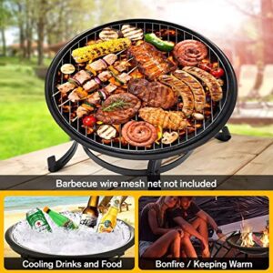 ZRSL Fire Pit, BBQ Three-Foot Grill, Fire Pits for Garden Cold-Rolled Iron Stove Body Outdoor Fire Pits are Suitable for Garden, Outdoor and Terrace. Seiko Build (Color : Black)