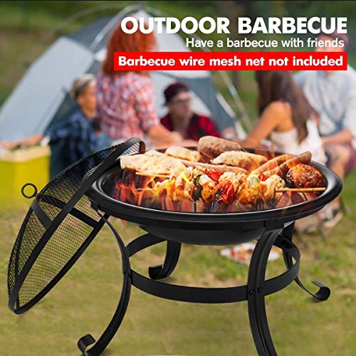 ZRSL Fire Pit, BBQ Three-Foot Grill, Fire Pits for Garden Cold-Rolled Iron Stove Body Outdoor Fire Pits are Suitable for Garden, Outdoor and Terrace. Seiko Build (Color : Black)