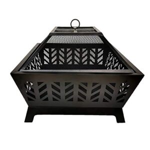 zrsl party use fire pits, stainless steel charcoal grill, fire pits for garden chrome-plated iron stove, outdoor fire pits are suitable for garden outdoor gatherings. seiko build (color : black)