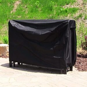 Sunnydaze 5-Foot Firewood Log Rack Cover - Weather-Resistant Outdoor Heavy-Duty Wood Polyester Fabric Storage Cover with PVC Backing - Black