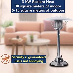 NaoSIn-Ni Commercial Table Top Patio Heater, Portable Mini Outdoor Heater Propane, Freestanding Garden Heater, Modern Stainless Steel Umbrella Shape