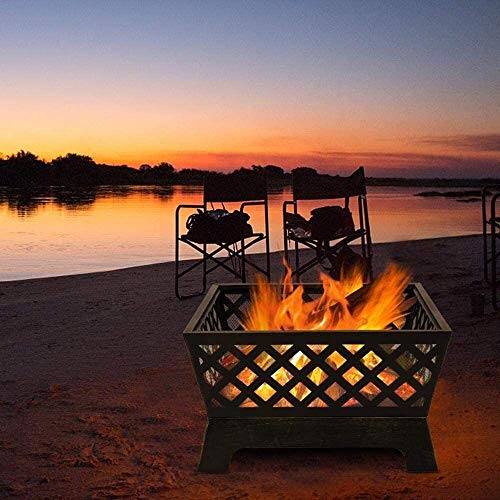 LEAYAN Garden Fire Pit Portable Grill Barbecue Rack Outdoor Fire Pit, Outdoor Mesh Brazier Garden Patio Heater,Wood Burning Fire Pit for Camping Picnic Bonfire Backyard for Camping Backyard