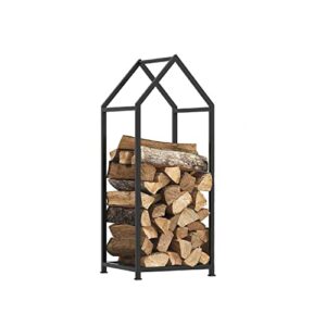 eqeen log storage firewood rack, heavy duty iron firewood rack, indoor outdoor wood stacking storage holder stand, multi size,for garden patio deck.