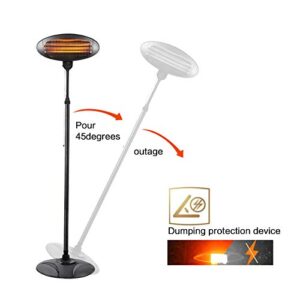 Patio Heater Indoor - Outdoor Electric Heater - 1500W Carbon Infrared Heater Floor Standing - Patio Heater,Infrared Heater,3 Power Levels Patio Heater,Waterproof for Garden,Garage,Bedroom