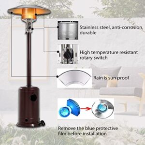 ROMONICA 41,000BTU Outdoor Patio Heater Tall Standing Hammered Finish Garden Outdoor Heater Propane Standing, Bronze - 6 set