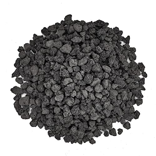 Mr. Fireglass 10 Pounds Lava Rocks Black Natural Stone Granules for Gas Fire Pit Fireplace, Gas Log Set & Barbecue Grills, Decorative Landscaping Rocks for Indoor and Outdoor Use, 0.4" - 0.8" Sized