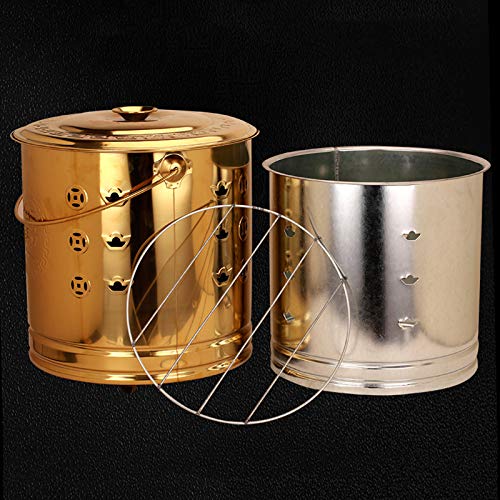 QILIN Mini Garden Incinerator, Small Stainless Steel Burner, for Wood, Leaves, Paper, Multiple Sizes, Gold/Silver/Red