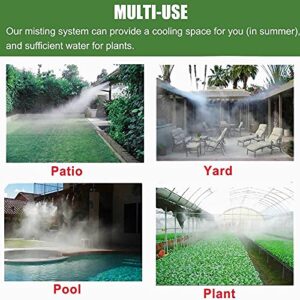 JANWEHIT Misting Cooling System,Outdoor Misting System for Patio Garden Trampoline Greenhouse Mister Patio Garden Greenhouse Trampoline for Water Park 19.68 FT/29.52FT/39.37FT (39.37FT/12M, White)