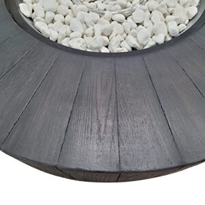 Propane Fire Pit for Outside Patio - Outdoor Gas Fire Pit Table - 42 inch Round Base Patio Heater, 50,000 BTU Steel Fire Table with Lid and Lava Rock, Backyard Garden Propane Fire Pits for Outside